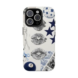 Blue Collage Phone Case, Trendy Protective Cover, Unique Phone Accessory, Stylish Gift for Him or Her, Custom Phone Skin