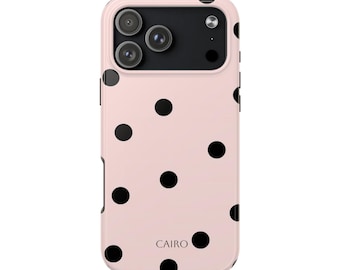 Pink Black Polka Dot Phone Case | Playful Durable Cover