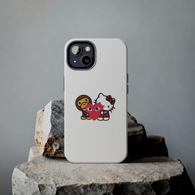 Kawaii Phone Case, Hello Kitty and Bape Collab, Cute iPhone Cover, Trendy Protective Case, Streetwear Accessories image 9