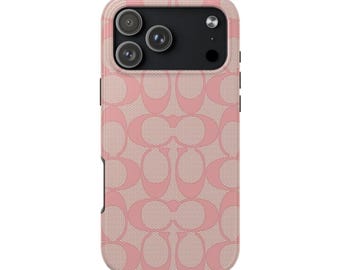 Coach Pink Monogram Phone Case | Glossy Protective Cover