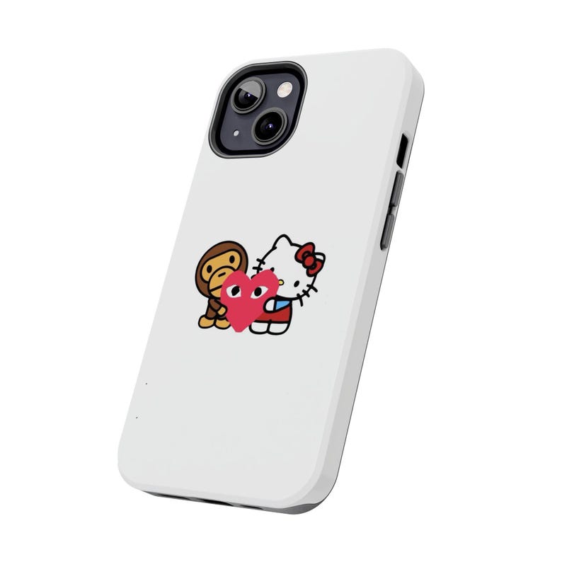 Kawaii Phone Case, Hello Kitty and Bape Collab, Cute iPhone Cover, Trendy Protective Case, Streetwear Accessories image 7