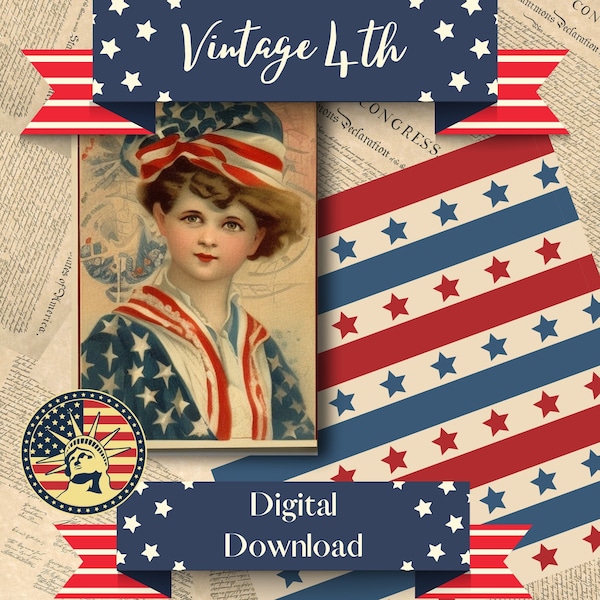 Vintage 4th of July decorative paper pack