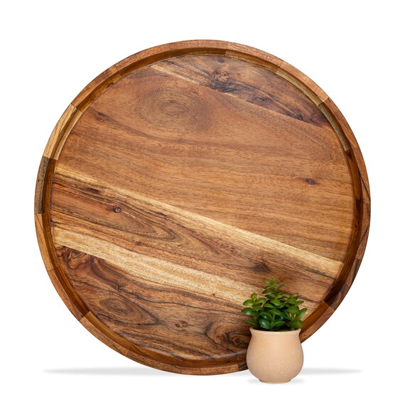 Round Ottoman Tray Large Serving Acacia Oversized Round Ottoman Tray Large Serving, Round Ottoman Tray Large
