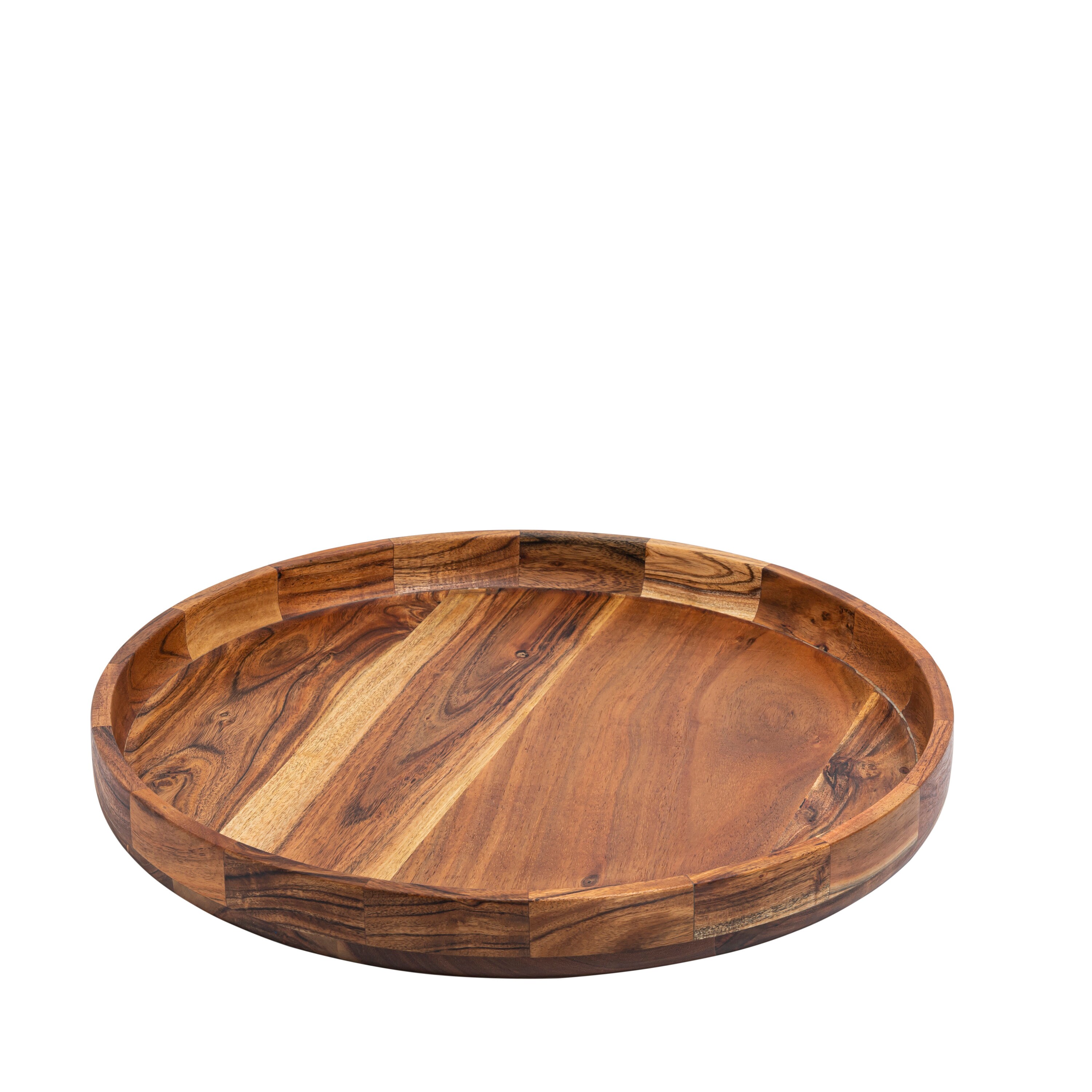 Round Ottoman Tray-large Round Serving Tray-acacia Oversized - Etsy