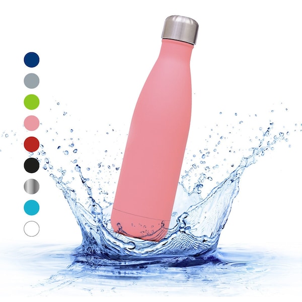Trinkflasche aus Edelstahl – auslaufsichere & thermoisolierte Wasserflasche - Getränke bis zu 18 Stunden warm/kalt – Kohlensäure geeignet
