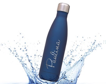 Personalisierbare Trinkflasche aus Edelstahl – auslaufsichere & thermoisolierte Wasserflasche hält Getränke bis zu 18 Stunden warm oder kalt