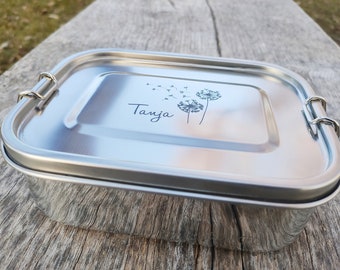 Customizable stainless steel lunch box with clip lid | Leakproof | Different sizes | Motive, name