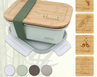 Customizable lunch box with bamboo lid 600-800-1200 ml | stainless steel