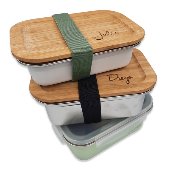 Custom Lunch Bags, Boxes & Totes Stackable Bamboo Fiber Bento Box