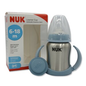 NUK Flasche mit Name Edelstahl auslaufsichere & thermoisolierte Babyflasche hält Getränk lange warm/kalt Personalisierbar Bild 6