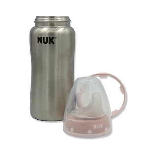 NUK Flasche mit Name Edelstahl auslaufsichere & thermoisolierte Babyflasche hält Getränk lange warm/kalt Personalisierbar Bild 7