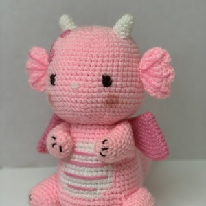 Crochet Pink Dragon Plush - Super cute!