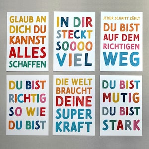 Mutmacher-Kartenset – Ermutigende Postkarten (10er-Set) | Ermutigungskarten | DIN A6