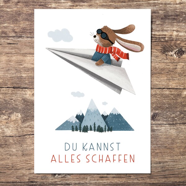 Affirmationskarte für Kinder „Du kannst alles schaffen“ | positive Glaubenssätze | Mutmachkarte Kinder | Wandbild Kinderzimmer | DIN A6