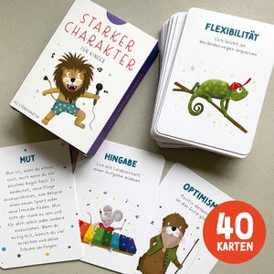 40 Stärkekarten für Kinder | Charakterstärken Kinder | starker Charakter | Meine Stärken Kinder | Werte Kinder Jugendliche | Format DIN A7
