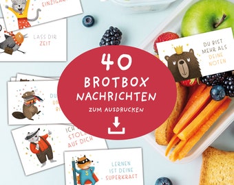 40 Lunchbox Messages for Children – Hand-Drawn Encouragements for School, Printable Instant Download PDF