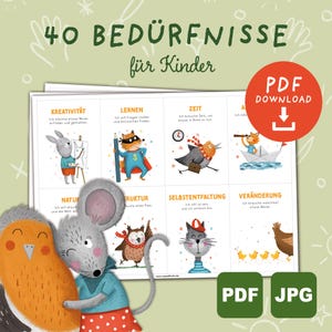 40 needs cards for children PDF | Children's needs | Montessori material | Mindfulness for children | Format A7 | Download