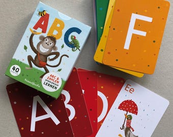 ABC & Number Cards for Children | Learn the alphabet and numbers 1-10 through play | Hand-drawn animal cards | Ages 3 and up