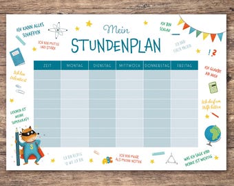 Timetable with Affirmations | Timetable Fox | PDF Download