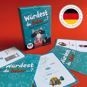 Würdest du lieber ...? Kartenspiel | Starke Fragen für Kinder | Reisespiel Kinder | DIN A7
