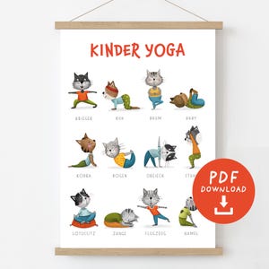 Children's yoga poster to print | Formats A4, A3, A2 | PDF Download