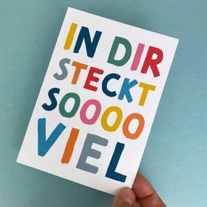 Postkarte "In dir steckst soooo viel", Postkarte Selbstliebe, Motivation, DIN A6