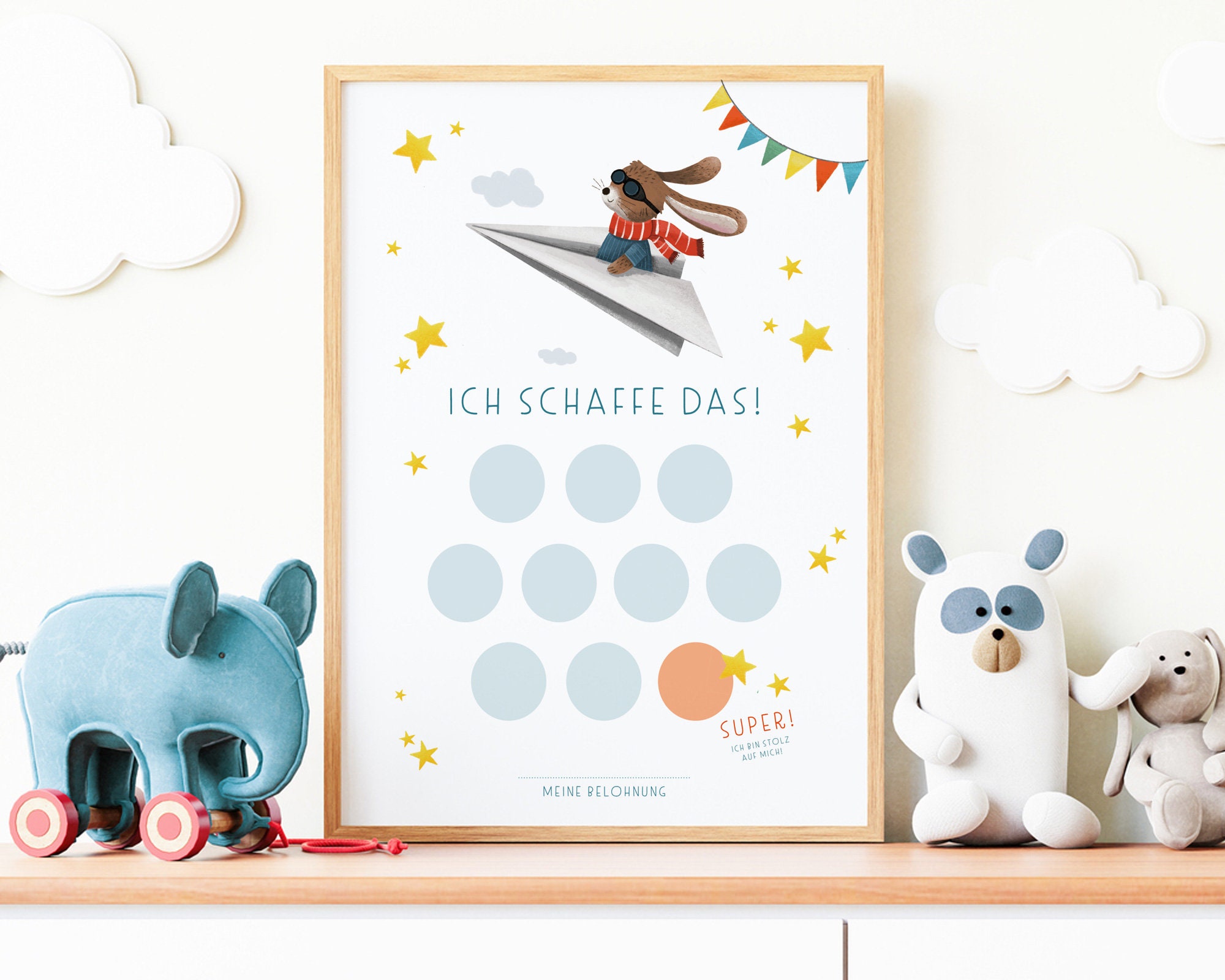 Pot Récompense Bois Coloré Bocal De Récompense Étoile SULIUDAJI - Bois Coloré 21x13.7cm - Avec 25 Étoiles - Pour Motivation Enfants Motivation élève