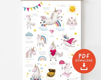 Unicorn Affirmation Poster for Prints | A4, A3, A2 Formats | PDF Download