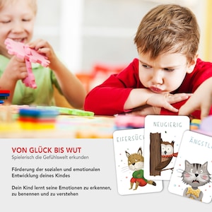 40 Gefühlskarten Kinder Emotionskarten Kinder Bedürfniskarten Gefühlskarten Tiere Montessori Format DIN A7 Bild 6