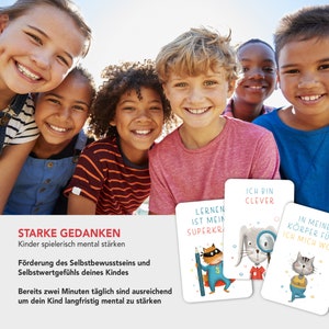 40 Affirmationskarten Kinder Achtsamkeit Kinder Starke Gedanken für Kinder Affirmationen für Kinder DIN A7 Bild 2