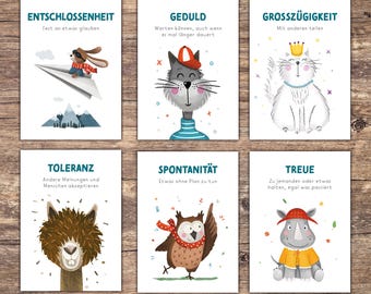 40 Cartes De Forces Pour Enfants – Des Forces De Caractère Dessinées à La Main Pour Renforcer La Confiance En Soi En Famille, à L'école Et à La Maternelle (format PDF A7) - France