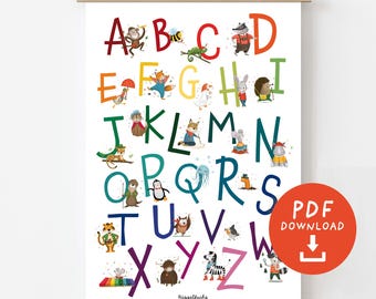 ABC poster for children to print | Formats A4, A3, A2 | PDF Download