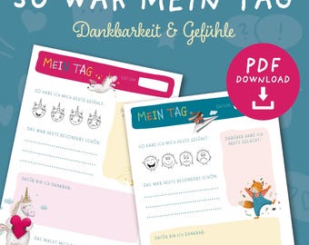 Daily Review for Children (PDF to Print) – Feelings, Gratitude & Self-Esteem | PDF Download
