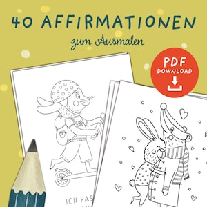 40 affirmaties voor kinderen kleurplaten om af te drukken | Print affirmatiekaarten voor kinderen uit PDF van 24 pagina's | Downloaden