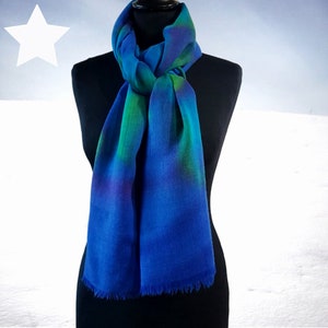 Scarf Blue Shawl / Scarf Pure Wool image 1