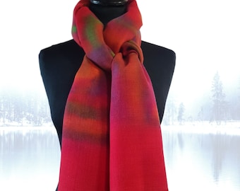 Scarf Scarf / Shawl - Pure Red Wool