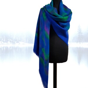 Scarf Blue Shawl / Scarf Pure Wool image 5