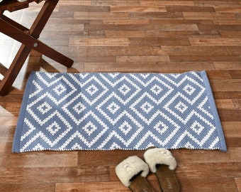 100% Cotton Handwoven Rug 50X80 Cm (20x32 inches) Decorative Rug Handmade Mat Handloom Rug Homemade Rug Homedecor Rug Living Room Mat