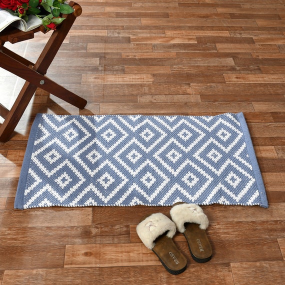 100% Cotton Handwoven Rug 50X80 Cm 20x32 Inches Decorative Rug Handmade Mat  Handloom Rug Homemade Rug Homedecor Rug Living Room Mat 