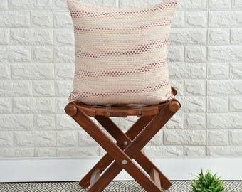 Hand Woven Cotton Dotted Design Cushion Cover – (16x16 inches)