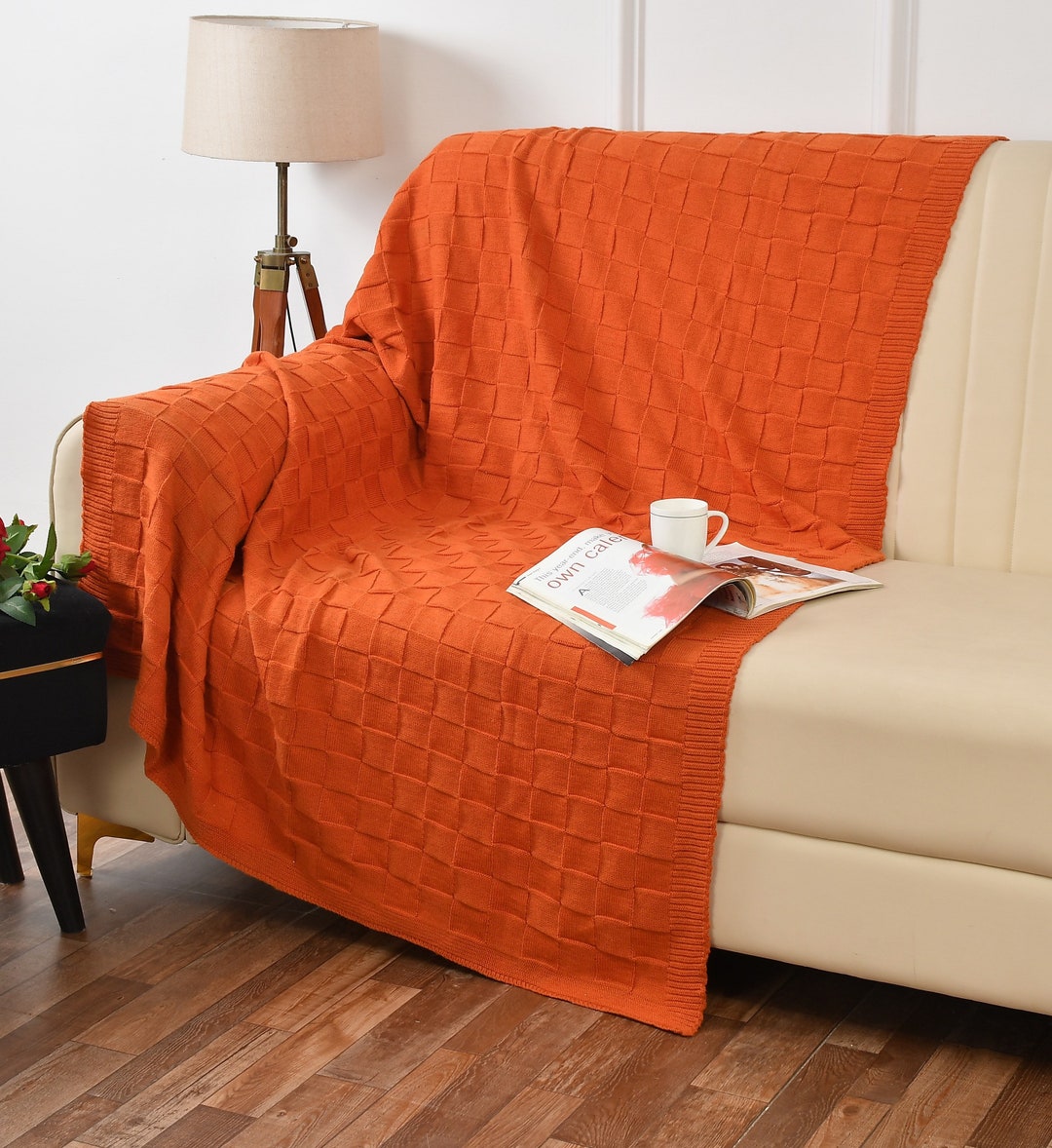 Hand Knitted Merry Christmas Throw Crochet Handmade Sofa Throw Etsy