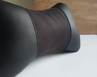 Handmade Car Neck Lumbar Support Pillow to make your driving Comfortable alcantara+ Leather