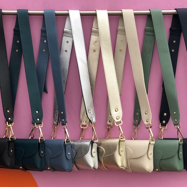 Leather Cross body Bags with Wide Straps