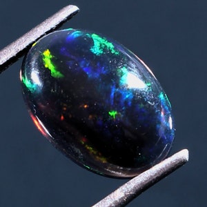 11x7 mm Opal -Natural Black Ethiopian Fire opal- Black Opal - Welo fire opal - October birthstone - Opal Stone-Opal Cabochon -Loose Opal