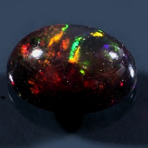 7x9 mm Opal -Natural Black Ethiopian Fire opal- Black Opal - Welo fire opal - October birthstone - Opal Stone-Opal Cabochon -Loose Opal