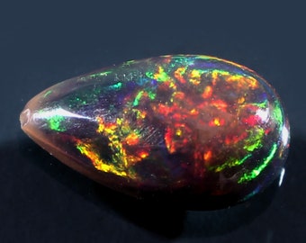 8x10mm Black Opal-Opal Cabochon-Black Opal-Opal Gemstone-Multi Fire Opal-Black Gemstone-Rainbow Fire Opal-Calibrated Opal-Loose Black Opal