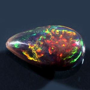 8x10mm Black Opal-Opal Cabochon-Black Opal-Opal Gemstone-Multi Fire Opal-Black Gemstone-Rainbow Fire Opal-Calibrated Opal-Loose Black Opal
