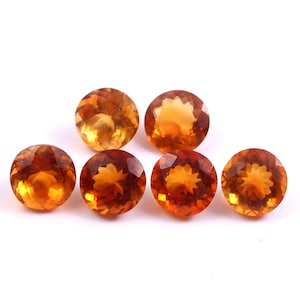 Citrine Round Cut- Yellow Citrine- Citrine Round- Citrine Gemstone- Citrine Faceted- Faceted Citrine- Citrine Jewelry- Citrine