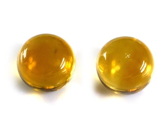 Natural Yellow Citrine Cabochon – Loose Gemstone, Round Cab