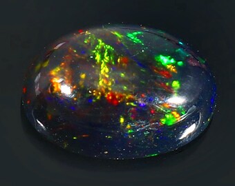 8x10mm Oval Black Opal Cabochon – Welo Multi Fire Gemstone